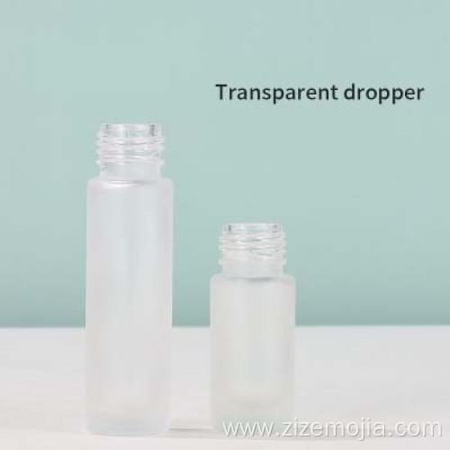 Cosmetic essential oil roller frosted glass bottle